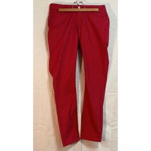 Old Navy Rockstar Womens Polka Dot Pants Red Made 8/12 Casual Everyday Trousers